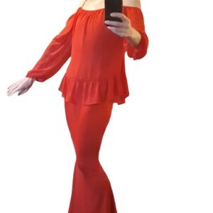 Red Off-Shoulder Top